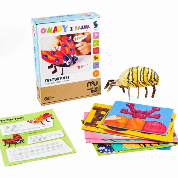 EKOPUZZLE 3D PRZESTRZENNE TEKTURYNKI OWADY I PAJĄKI MUDUKO