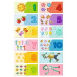 PUZZLE EDUKACYJNE DLA DZIECI TREFLIKI POZNAJĄ CYFERKI