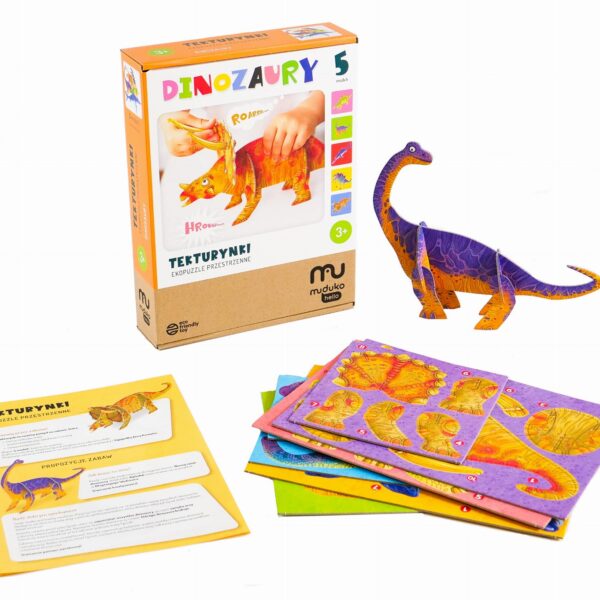EKOPUZZLE 3D PRZESTRZENNE TEKTURYNKI DINOZAURY MUDUKO