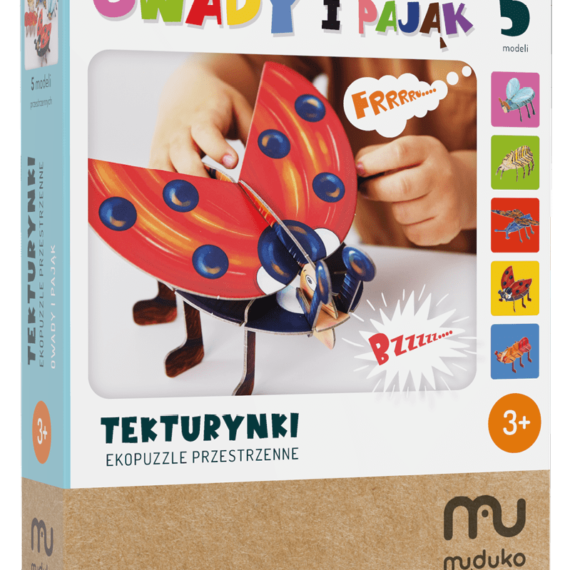 EKOPUZZLE 3D PRZESTRZENNE TEKTURYNKI OWADY I PAJĄKI MUDUKO