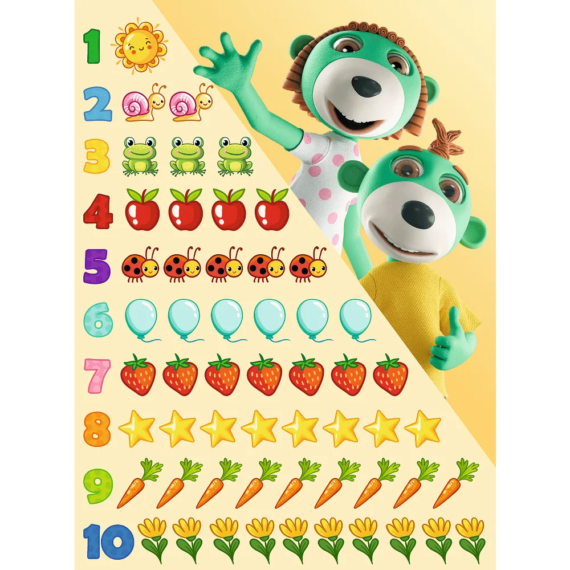 PUZZLE EDUKACYJNE DLA DZIECI TREFLIKI POZNAJĄ CYFERKI