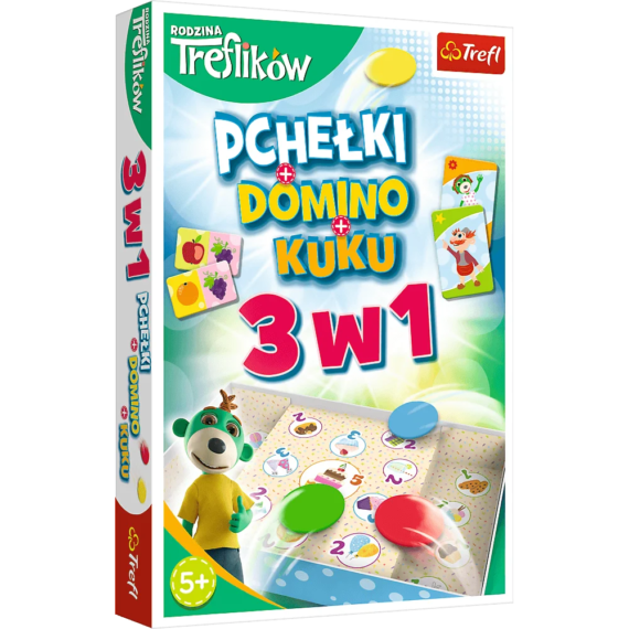 GRA RODZINA TREFLIKÓW PCHEŁKI DOMINO KUKU 3W1 TREFL