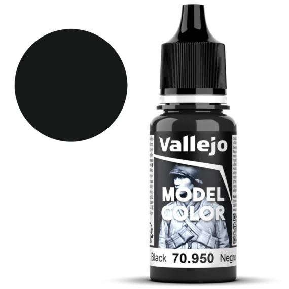 FARBKA VALLEJO MODEL COLOR BLACK 18ML 70.950