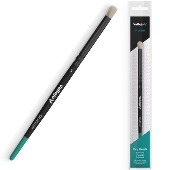 PĘDZEL Z NATURALNEGO WŁOSIA VALLEJO B07001 - DRY BRUSH - NATURAL S