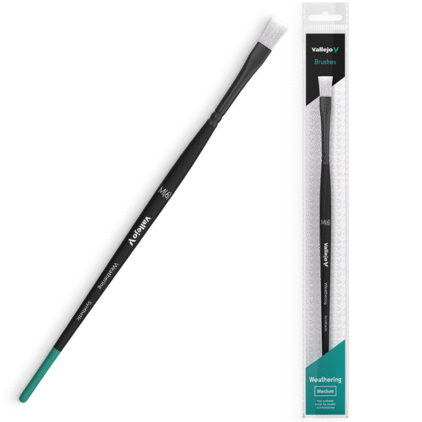 PĘDZEL PŁASKI VALLEJO B09002 - WEATHERING - FLAT BRUSH - SYNTHETIC M