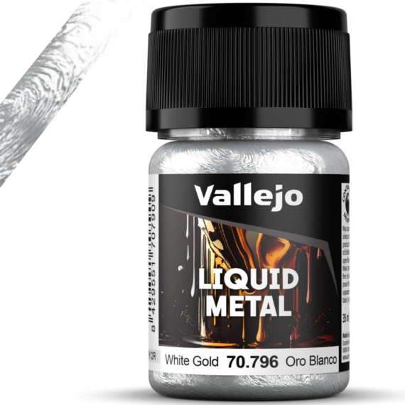 FARBKA METALICZNA VALLEJO LIQUID METAL WHITE GOLD 35ML 70.796