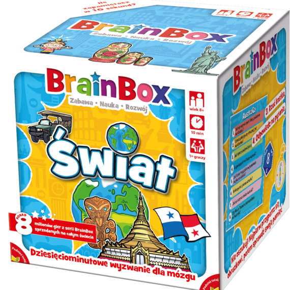 GRA EDUKACYJNA RODZINNA DLA DZIECI BRAINBOX - ŚWIAT (DRUGA EDYCJA) REBEL