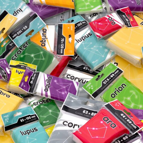 KOSZULKI NA KARTY REBEL AURIGA LIGHT 70x120mm 100 sztuk