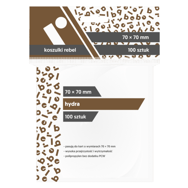 KOSZULKI NA KARTY REBEL HYDRA 70x70mm OCHRONNE 100 sztuk