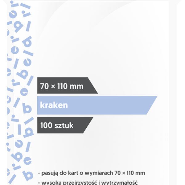 KOSZULKI NA KARTY REBEL KRAKEN 70x110mm OCHRONNE PROTEKTORY 100 sztuk