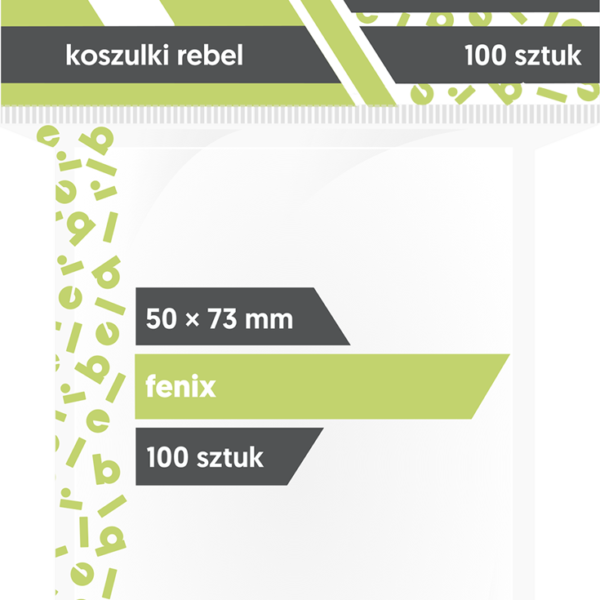 KOSZULKI NA KARTY REBEL FENIX 50x73mm OCHRONNE 100 sztuk