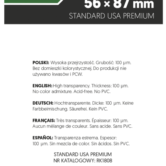 KOSZULKI NA KARTY REBEL CRATER PREMIUM 56x87mm 100 sztuk
