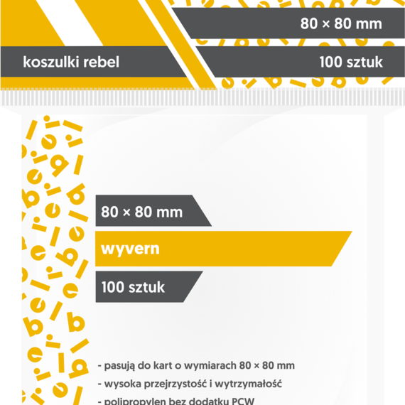 KOSZULKI NA KARTY REBEL WYVERN 80x80mm OCHRONNE 100 sztuk