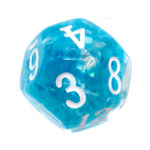 KOMPLET KOŚCI DO GRY RPG GĘSTY RDZEŃ MORSKIE REBEL (białe cyfry)