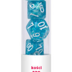 KOMPLET KOŚCI DO GRY RPG GĘSTY RDZEŃ MORSKIE REBEL (białe cyfry)