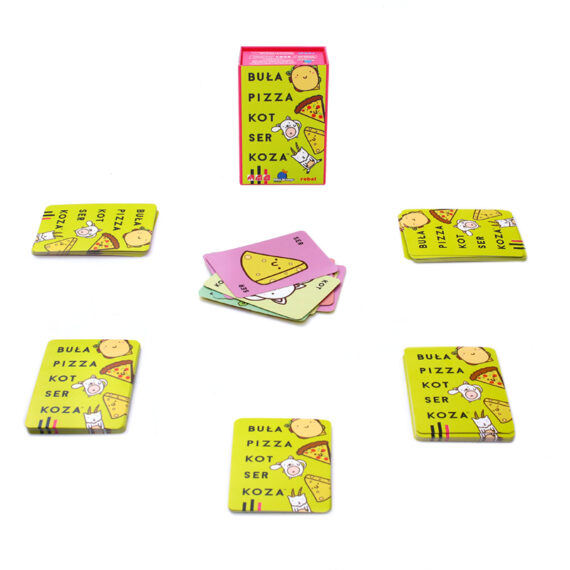 RODZINNA GRA KARCIANA FAMILIJNA BUŁA, PIZZA, KOT, SER, KOZA REBEL