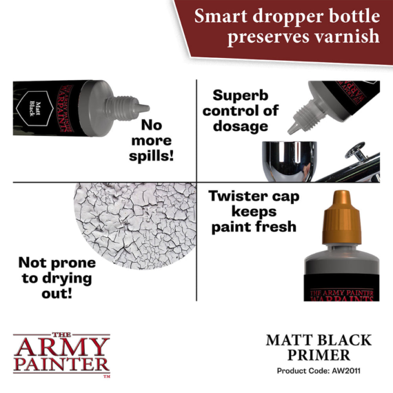 The Army Painter: Warpaints Air - Matt Black Primer (100 ml)