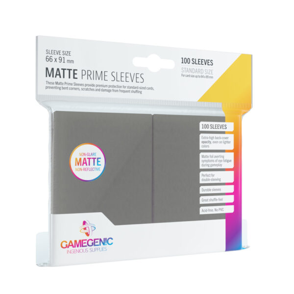 Gamegenic: Matte Prime CCG Sleeves 66x91 mm - Dark Gray (100 szt)