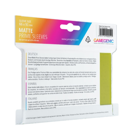 Gamegenic: Matte Prime CCG Sleeves 66x91 mm - Lime (100 szt)