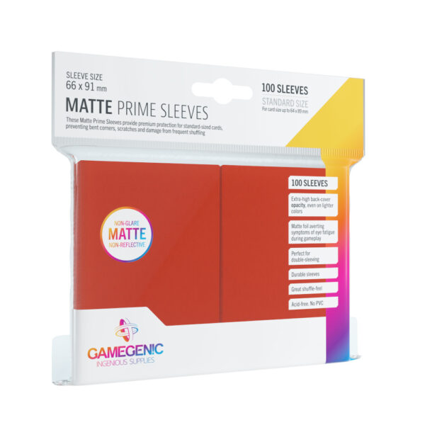 Gamegenic: Matte Prime CCG Sleeves 66x91 mm - Red (100 szt)