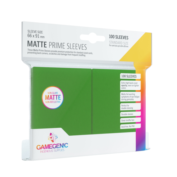 Gamegenic: Matte Prime CCG Sleeves 66x91 mm - Green (100 szt)