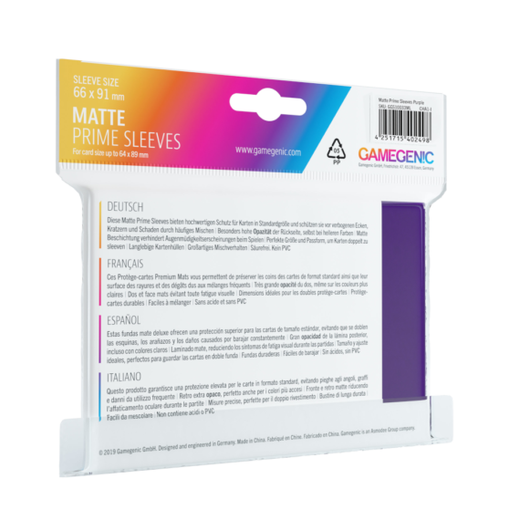 Gamegenic: Matte Prime CCG Sleeves 66x91 mm - Purple (100 szt)