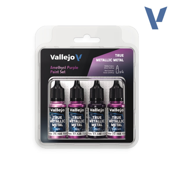 Vallejo: 77.255 - True Metallic Metal - Amethyst Purple Paint Set (4x18 ml)