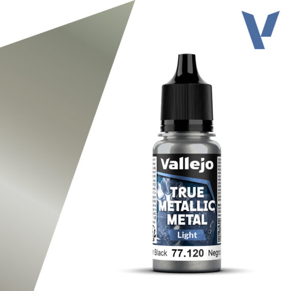 Vallejo: 77.120 - True Metallic Metal - Light - Obsidian Black (18 ml)