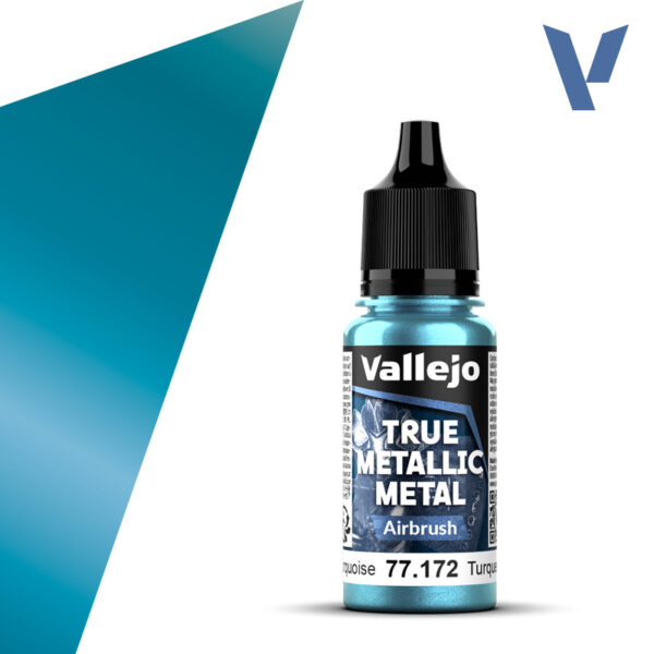 Vallejo: 77.172 - True Metallic Metal - Airbrush - Hydra Turquoise (18 ml)